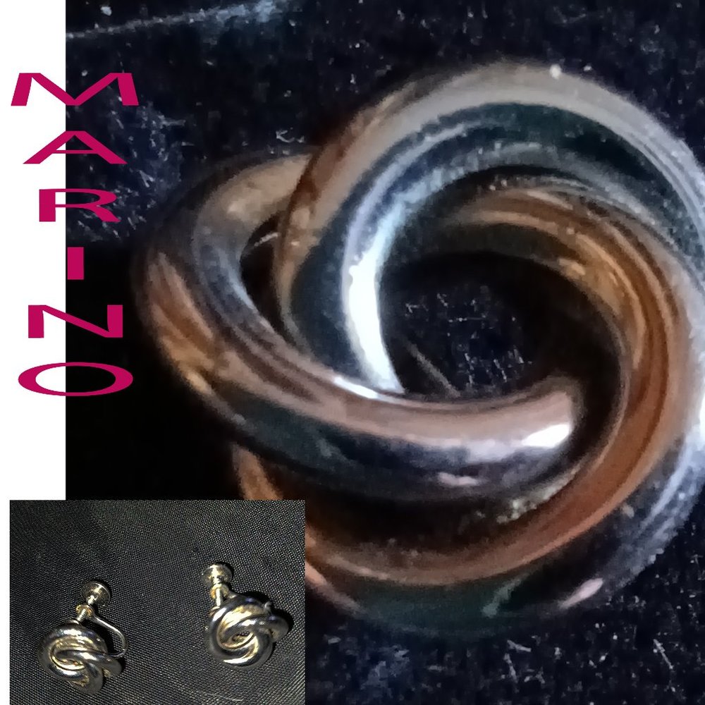 5 for $25 Unworn Vntg MARINO Silver Tone Screw Back Earrings